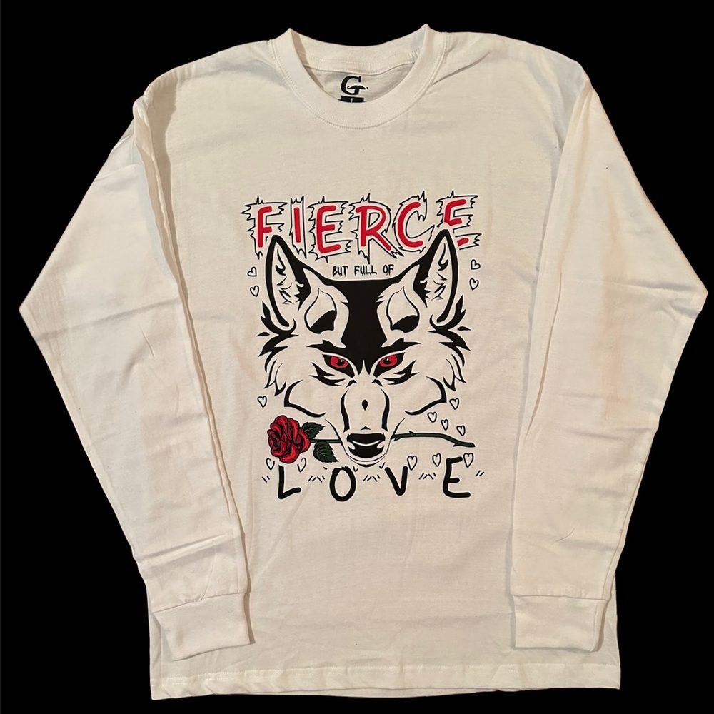 Fierce but full of Love - white long sleeve Gentleman Apparels